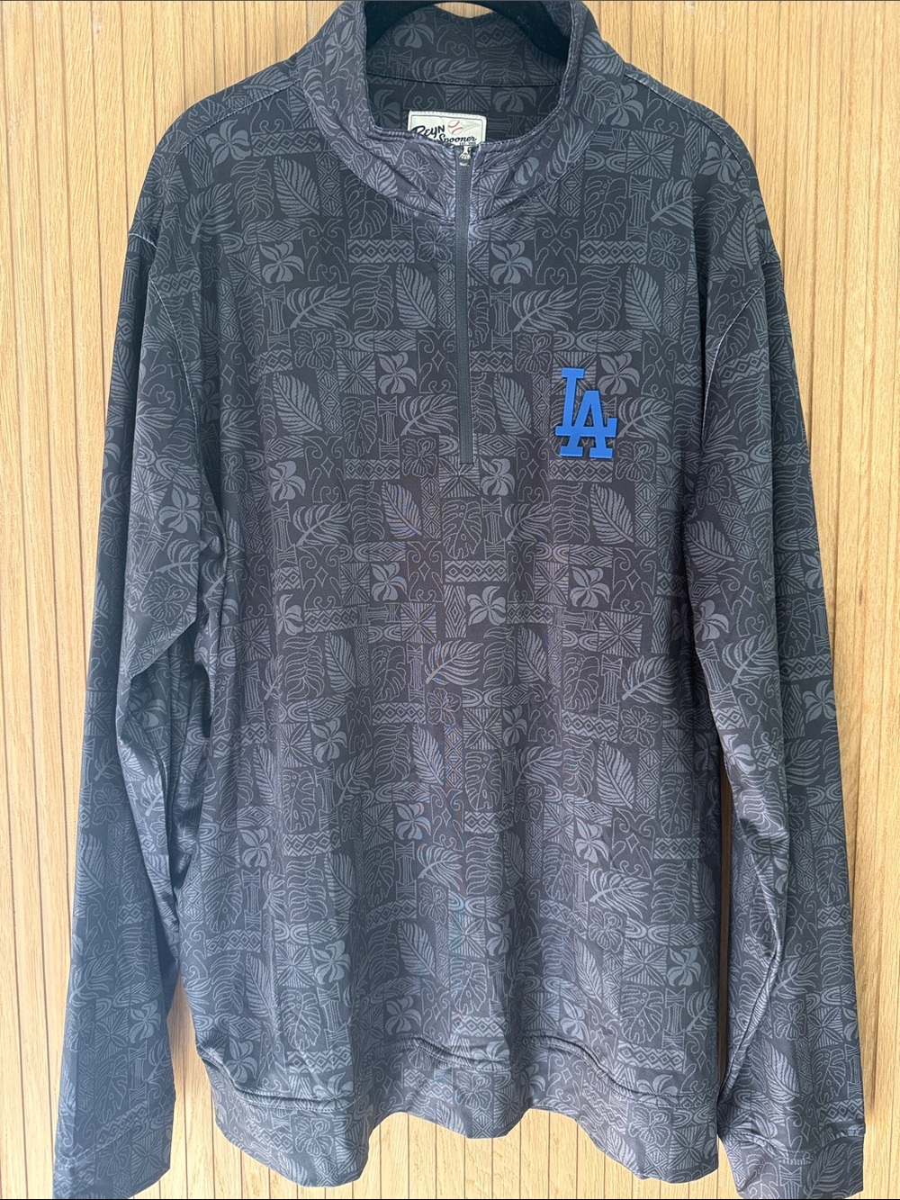 reyn spooner LA Dodgers MLB Men's Large  Quarter-Zip Pullover Hawaiian half zip
